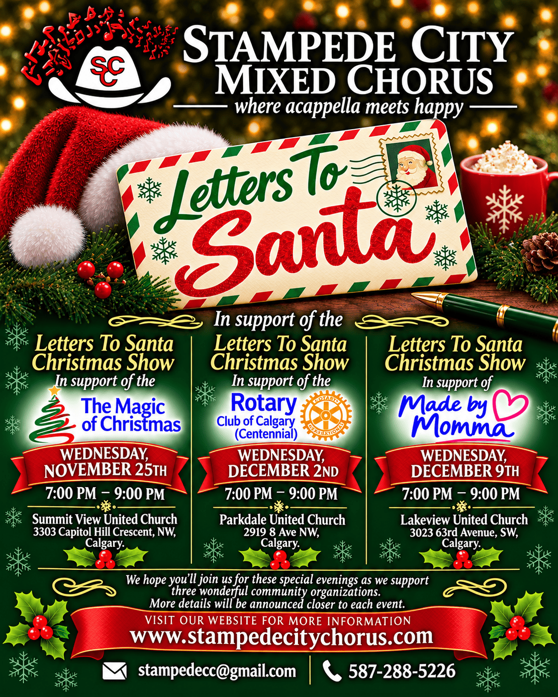 Stampede City Mixed Chorus presents: "Letters to Santa', Christmas Shows